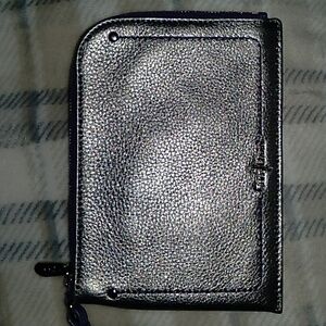 Cole Haan Silver and Purple Leather Wristlet